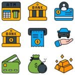 set of icons related to banking contains such icons as accounting bank bank account bank statement banking banker and more vector